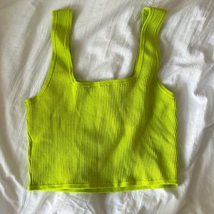Neon Green Knit Crop Top